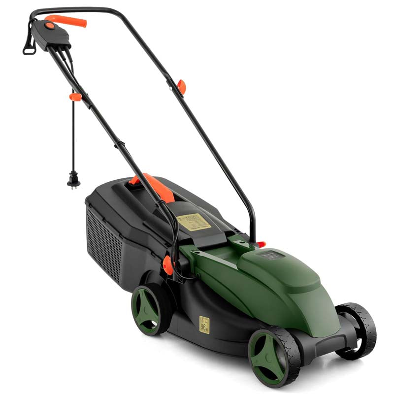 12 AMP 14" Electric Push Lawn Mower 2-in-1 Walk-Behind Lawnmower with Collection Box, 3 Adjustable Height Position