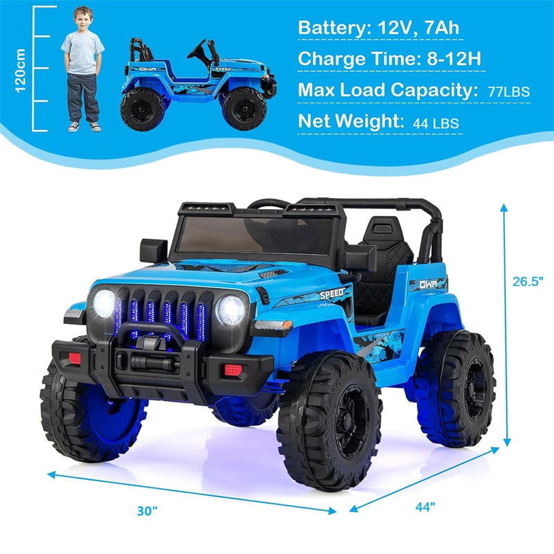 Kids Ride on Jeep Truck 12V Battery Powered Electric Vehicle with 2.4G Remote Control