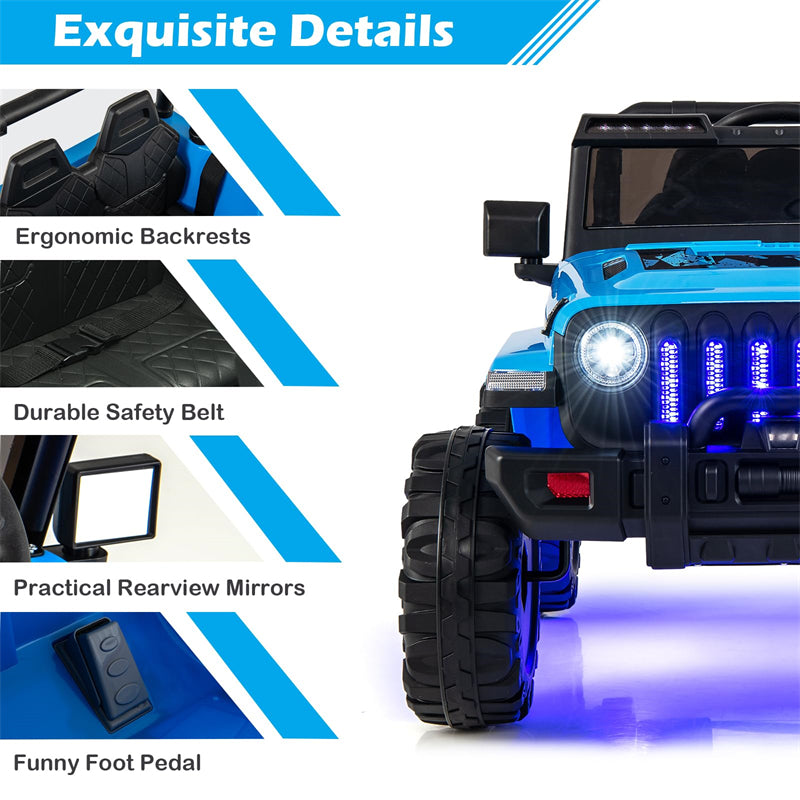 Kids Ride on Jeep Truck 12V Battery Powered Electric Vehicle with 2.4G Remote Control