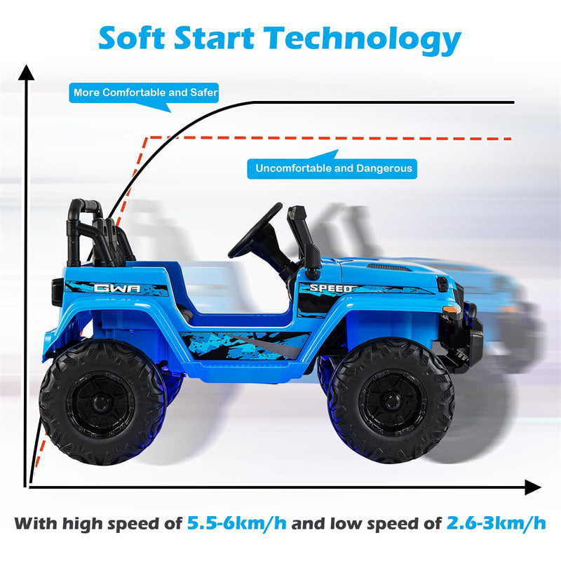 Kids Ride on Jeep Truck 12V Battery Powered Electric Vehicle with 2.4G Remote Control