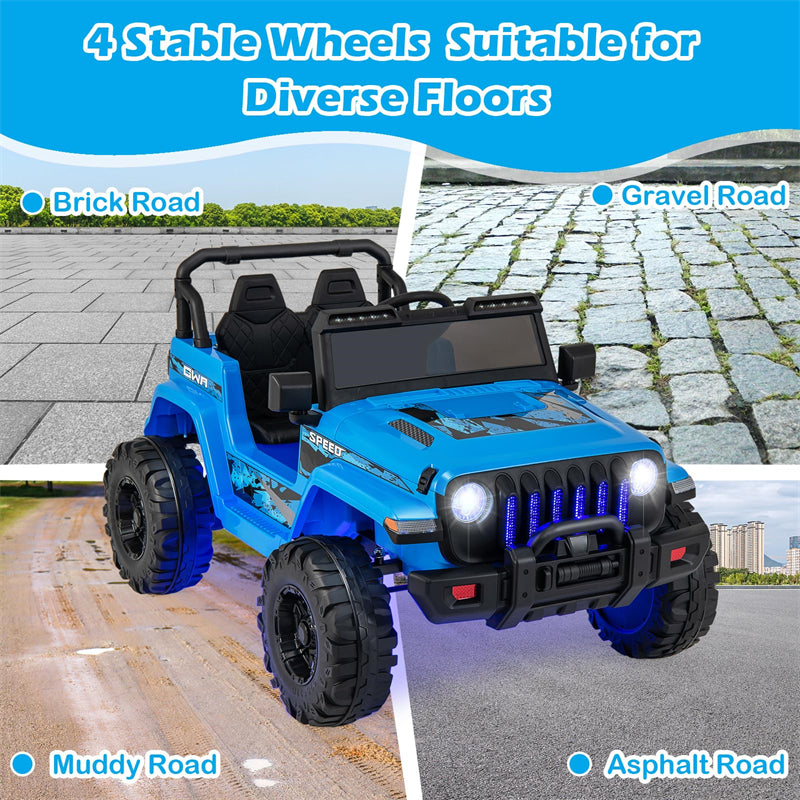Kids Ride on Jeep Truck 12V Battery Powered Electric Vehicle with 2.4G Remote Control