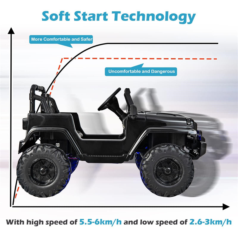 Kids Ride on Jeep Truck 12V Battery Powered Electric Vehicle with 2.4G Remote Control