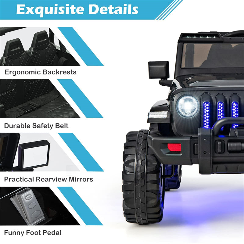 Kids Ride on Jeep Truck 12V Battery Powered Electric Vehicle with 2.4G Remote Control