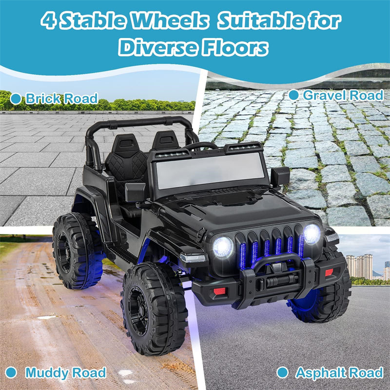 Kids Ride on Jeep Truck 12V Battery Powered Electric Vehicle with 2.4G Remote Control