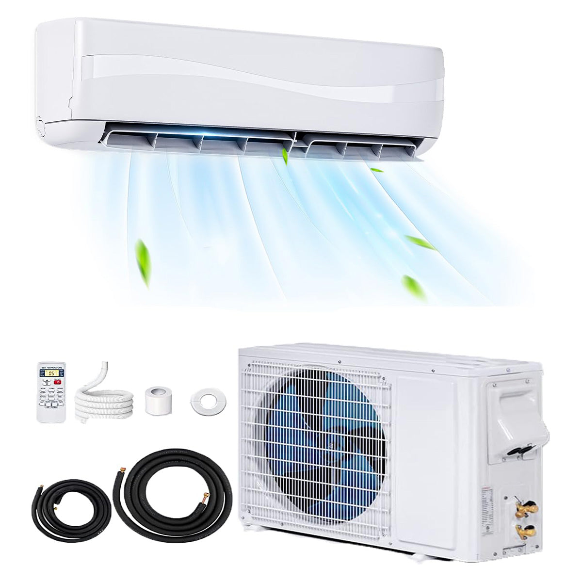 12000BTU Ductless Mini Split Air Conditioner 208-230V 17 SEER2 Wall-Mounted Inverter AC Unit with Heat Pump