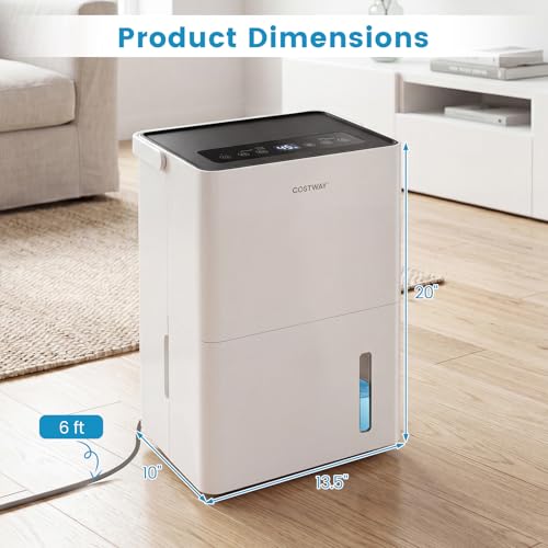 Dehumidifier for Home, 80 Pint Compressor Dehumidifier for 4000 Sq.Ft with Drain Hose, Smart Humidity Control, 24H Timer, Auto Defrost & Child Lock, Quiet for Bedroom, Bathroom & Basement
