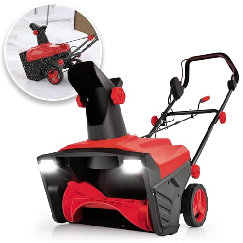 20" Corded Snow Blower, Electric Walk-Behind Snow Blower with 30 FT Throwing Distance and Dual LED Lights for Driveway Walking Path Yards, 120V, 2300W, 15 Amp, 3000 RPM Motor