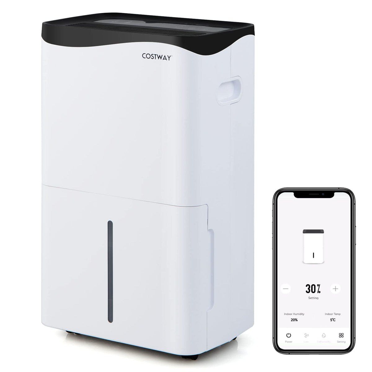 5500 Sq. Ft 100 Pints Portable Dehumidifier for Basements & Home with Smart App & Alexa Voice Control