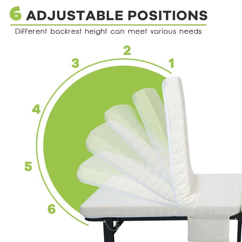 Folding Rollaway Bed with Mattress & Wheels for Adults, Portable Foldable Guest Bed with Adjustable 6 Position & Side Storage Pocket