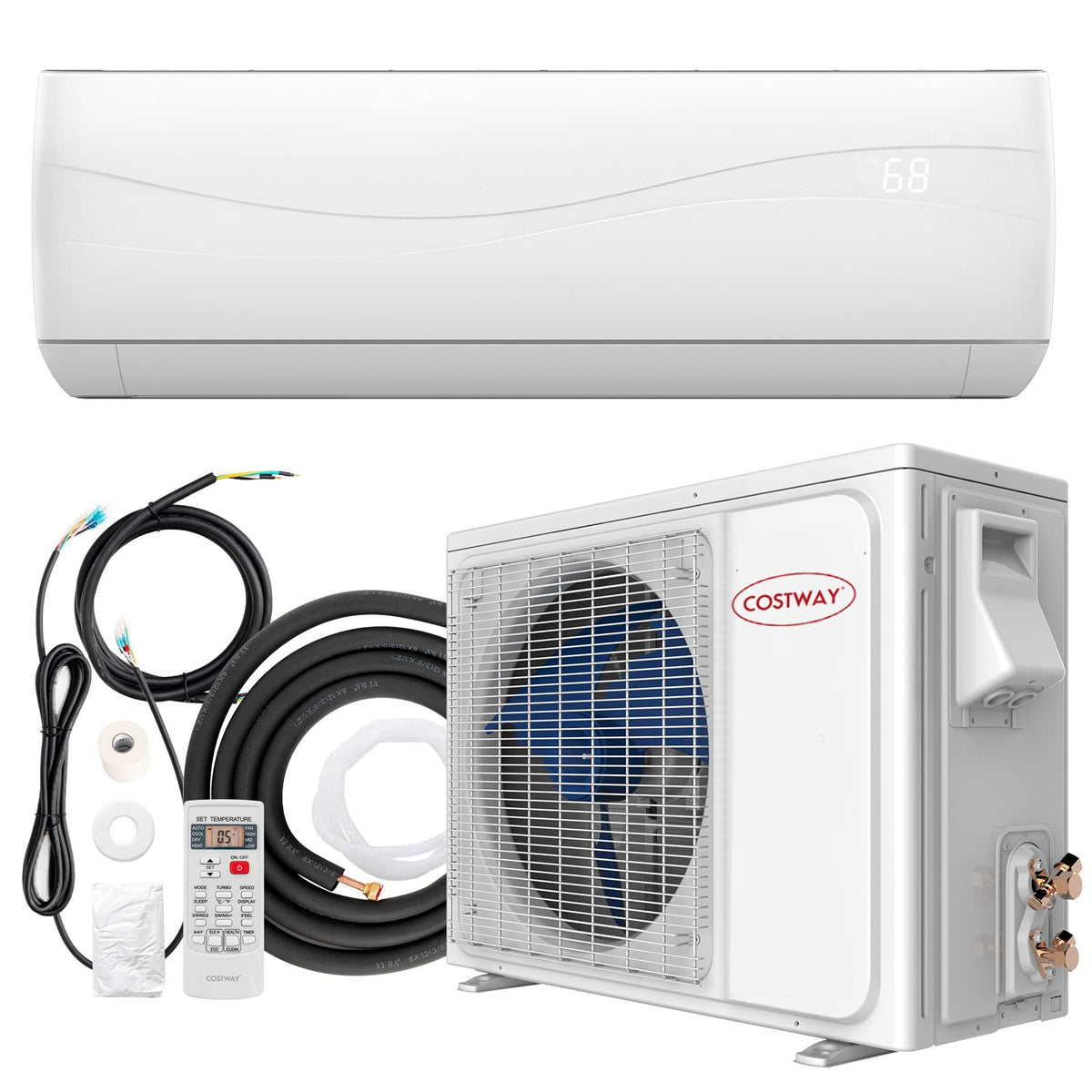 12000BTU 115V Ductless Mini Split Air Conditioner, 20 SEER2 Wall-Mounted Inverter AC Unit with Heat Pump