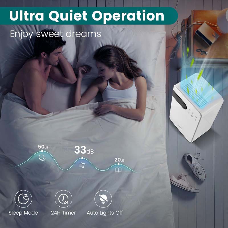 32 Pint Dehumidifier for Home & Basement, 2500 Sq.Ft Dehumidifier with Auto Drain, Sleep Mode, 24H Timer, 4 Wheels & Child Safety Lock