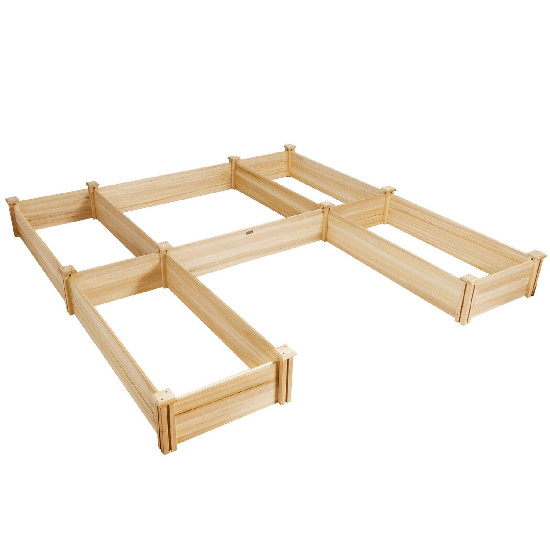 92.5" L x 95 W x 11 H Wood U-Shaped Raised Garden Bed Planter Box for Vegetables Flowers, Garden Container for Backyard Patio Balcony