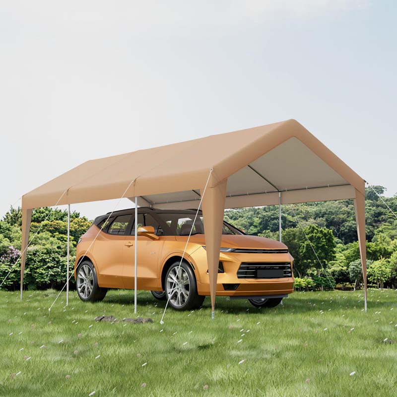 10 x 20 FT Heavy-Duty Steel Frame Carport Portable Garage Tent, All-Season Outdoor SUV Truck Car Canopy Boat Shelter