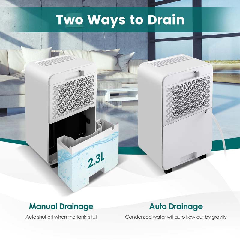 32 Pint Dehumidifier for Home & Basement, 2500 Sq.Ft Dehumidifier with Auto Drain, Sleep Mode, 24H Timer, 4 Wheels & Child Safety Lock