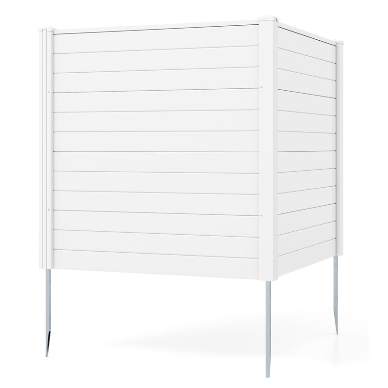 2/4 Panel Air Conditioner Fence, 48"W x 49"H Outdoor Privacy Screen HDPE Decorative Trash Can Enclosure with Ground Stakes for Garden