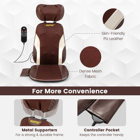 Neck & Back Massager Chair Pad with Adjustable Pillow & 3 Speeds, Rolling Shiatsu Massage Seat Cushion for Car Office Home