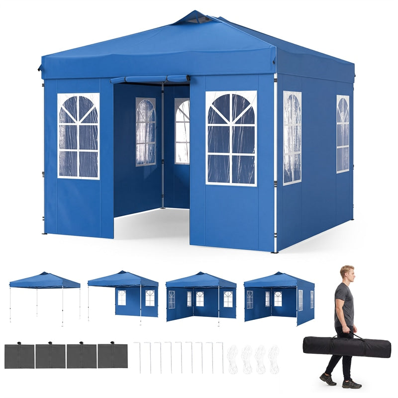 Pop Up Canopy Tent, Waterproof Outdoor Party Event Tent with Sidewalls, Center Lock & Sandbags Carry Bag, Portable Commercial Gazebo