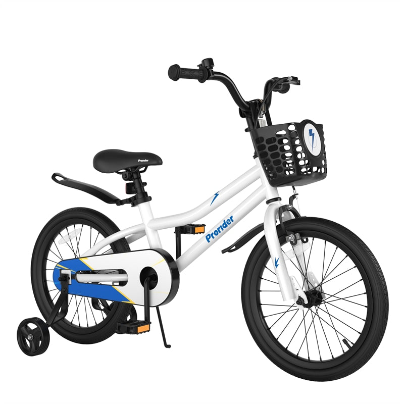 12-20 Inch Kids Bike with Removable Training Wheels, Basket & Bell for 3-8 Years Old Boys Girls, Adjustable Children Bicycle
