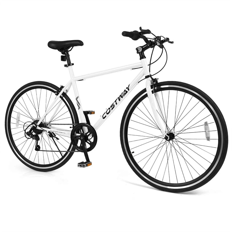 26" Mountain Bike 6-Speed Drivetrain Cycling Bicycle with Dual C-Brakes, Adjustable Seat & All-Terrain Tires, MTB City Bike for Men Women Teens