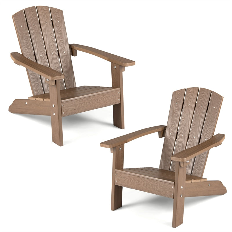 Kids Adirondack Chair, All-Weather HIPS Outdoor Chair with Ergonomic High Backrest & Armrests, Toddler Lawn Patio Seat for Ages 3-8