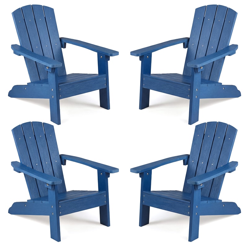 Kids Adirondack Chair, All-Weather HIPS Outdoor Chair with Ergonomic High Backrest & Armrests, Toddler Lawn Patio Seat for Ages 3-8