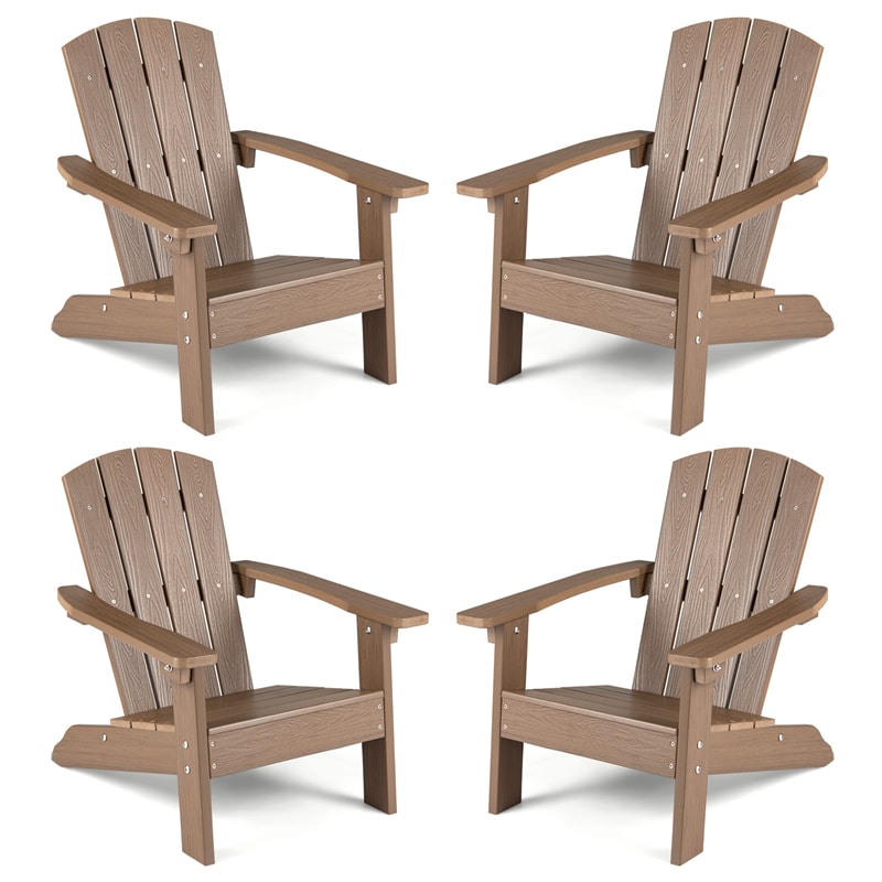 Kids Adirondack Chair, All-Weather HIPS Outdoor Chair with Ergonomic High Backrest & Armrests, Toddler Lawn Patio Seat for Ages 3-8