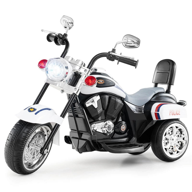 3 Wheel Kids Ride on Chopper-Style Motorcycle, 6V Battery Powered Kids Motorbike Trike Toy with Horn & Headlight