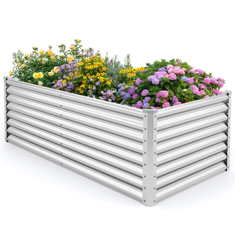 6x3x2 FT Outdoor Metal Raised Garden Bed Planter Box Kit with Open Bottom, 271 Gallon Elevated Garden Planter for Vegetable Herb