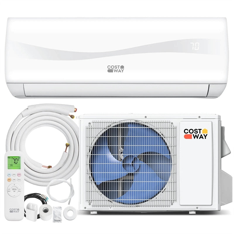 9100 BTU Mini Split Air Conditioner & Heater, Inverter Ductless AC Heat Pump System, Full Installation Kit, Cools up to 450 Sq Ft