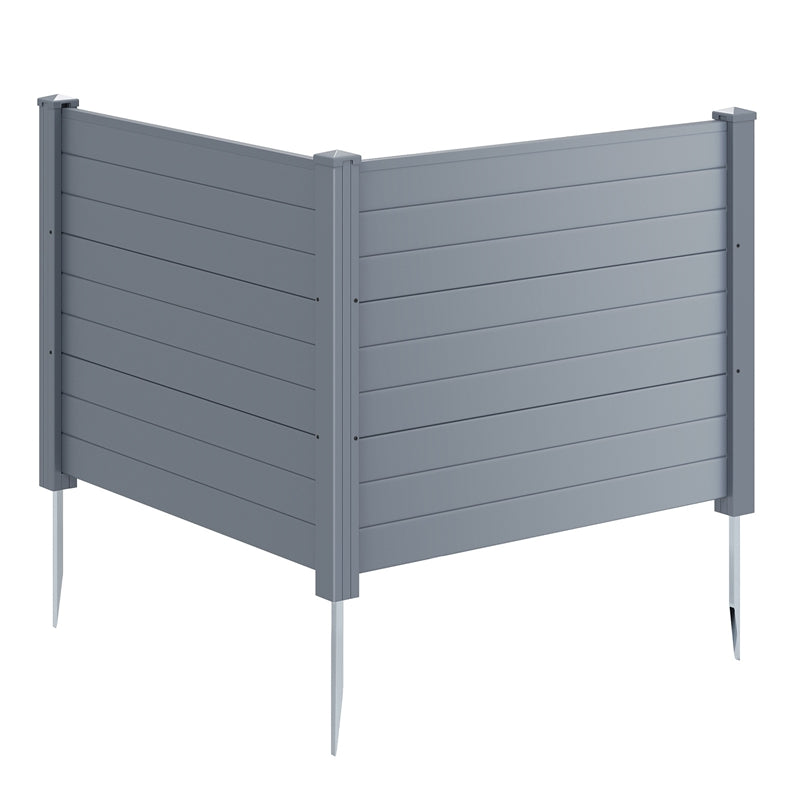 Air Conditioner Fence 2/4 Panels, 48"W x 38"H No-Dig Outdoor Privacy Screen Trash Can Enclosure w/ Stakes, Vinyl Garden Picket Fence