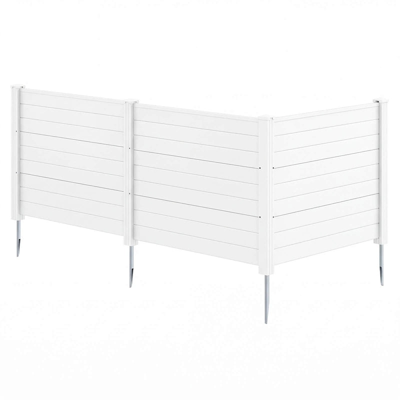 No-Dig Air Conditioner Fence 3/6 Panels, 48"x38" Outdoor Privacy Screen Trash Can Enclosure Decorative Garden Fence w/ Metal Stakes