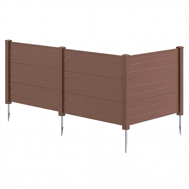 No-Dig Air Conditioner Fence 3/6 Panels, 48"x38" Outdoor Privacy Screen Trash Can Enclosure Decorative Garden Fence w/ Metal Stakes