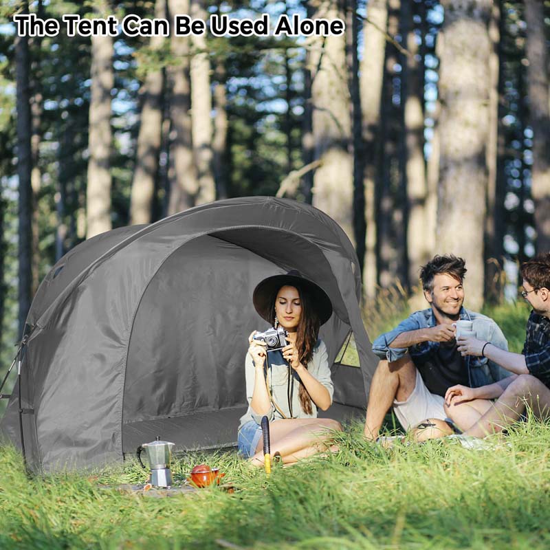 4-in-1 Camping Cot Tent for 1-Person, Foldable Elevated Tent with Waterproof External Cover, Air Mattress & Carrying Bag for Outdoor Hiking