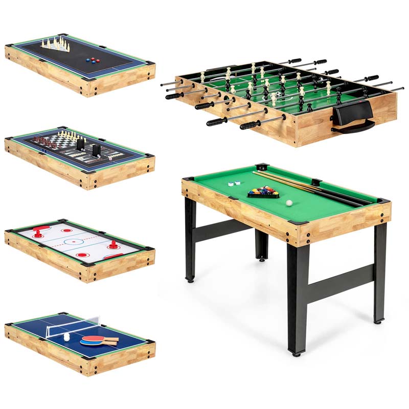 10-in-1 Combo Multi Game Table Set with Foosball, Table Tennis, Pool, Air Hockey Table, Bowling, Chess, Checkers, Backgammon