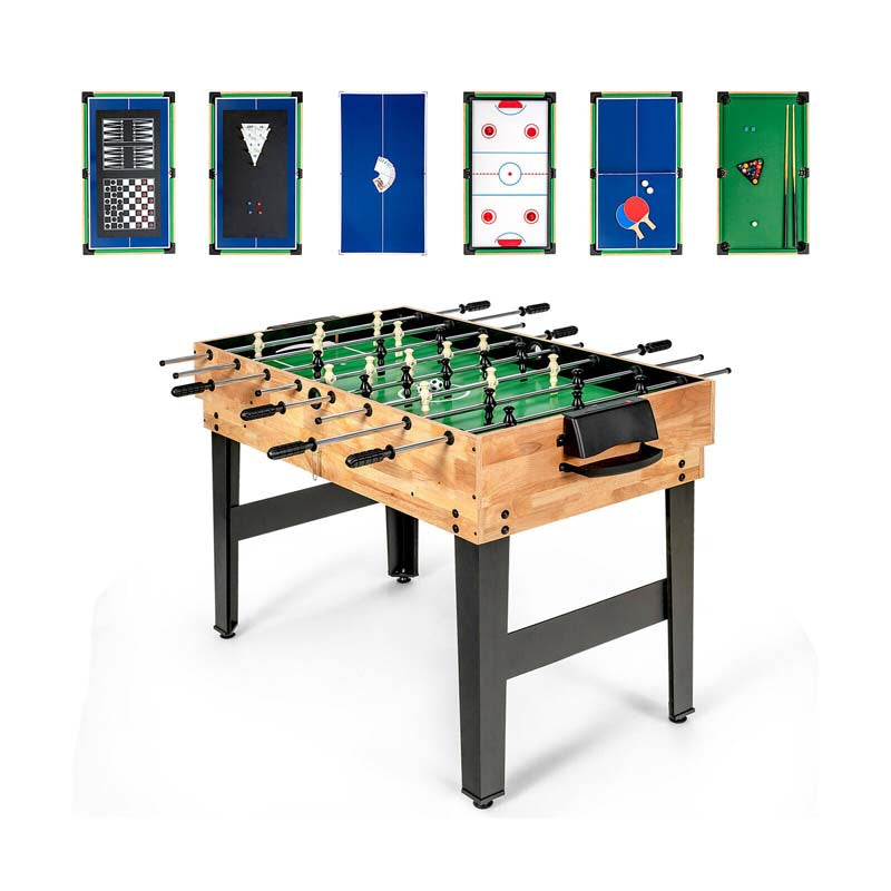 10-in-1 Multi Game Table Set, Combo Game Table with Air Hockey, Foosball, Table Tennis, Pool, Bowling & Board Games for Adults Family, Home Game Room