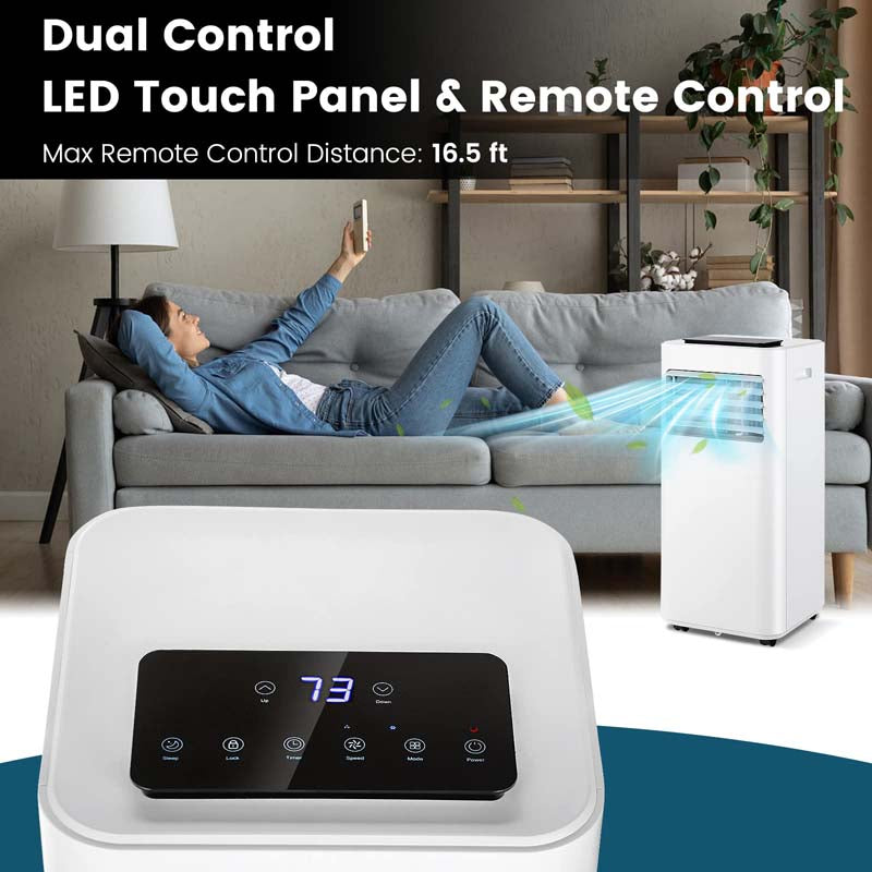 10000 BTU Portable Air Conditioner, 3-in-1 Room AC Unit with Fan, Dehumidifier & Sleep Mode, Remote, Child Lock, Window Kit for Bedroom, Office, Dorm
