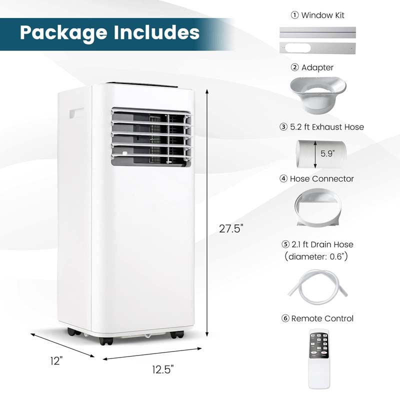 10000 BTU Portable Air Conditioner, 3-in-1 Room AC Unit with Fan, Dehumidifier & Sleep Mode, Remote, Child Lock, Window Kit for Bedroom, Office, Dorm