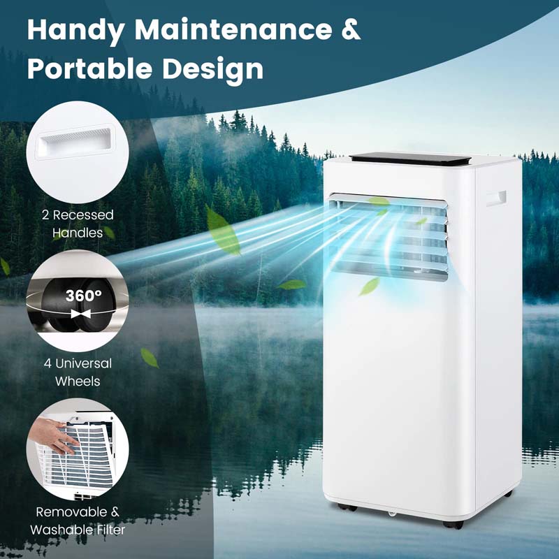 10000 BTU Portable Air Conditioner, 3-in-1 Room AC Unit with Fan, Dehumidifier & Sleep Mode, Remote, Child Lock, Window Kit for Bedroom, Office, Dorm