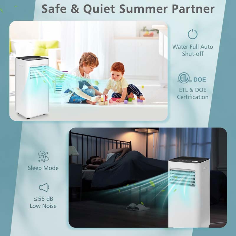 10000 BTU Portable Air Conditioner, 3-in-1 Quiet AC Unit with Fan & Dehumidifier, Sleep Mode, 24H Timer, Window Kit for Rooms up to 350 Sq. Ft