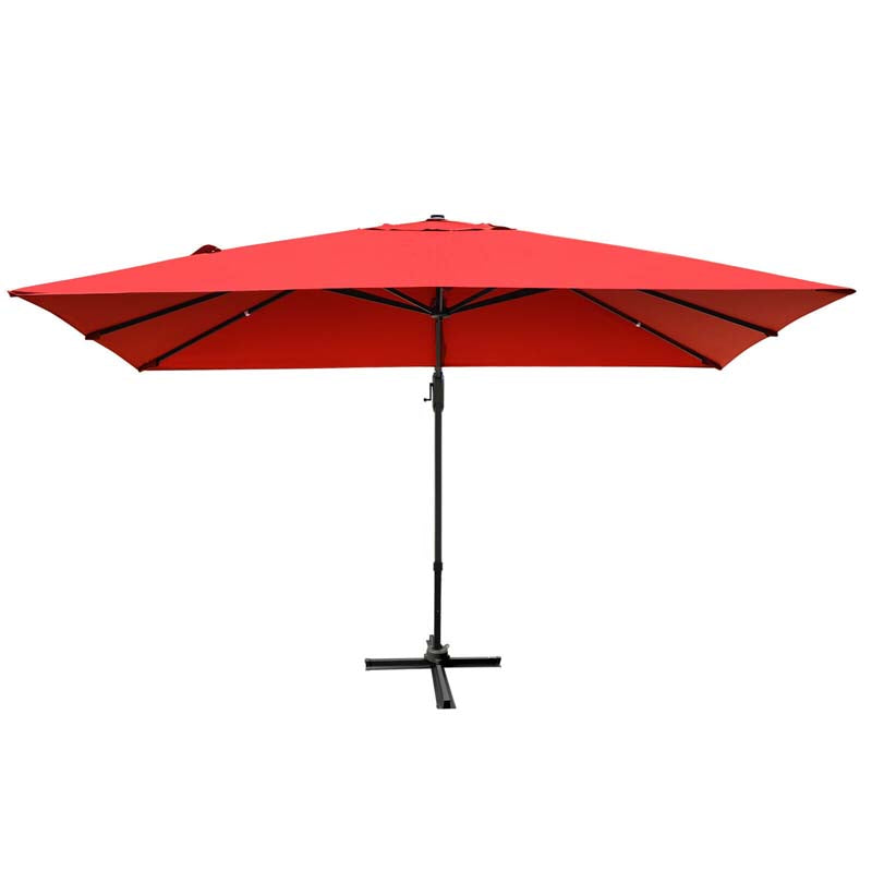 10 x 13FT Patio Umbrella Outdoor Rectangular Cantilever Umbrella for Market, Hanging Offset Umbrella with 360° Rotation