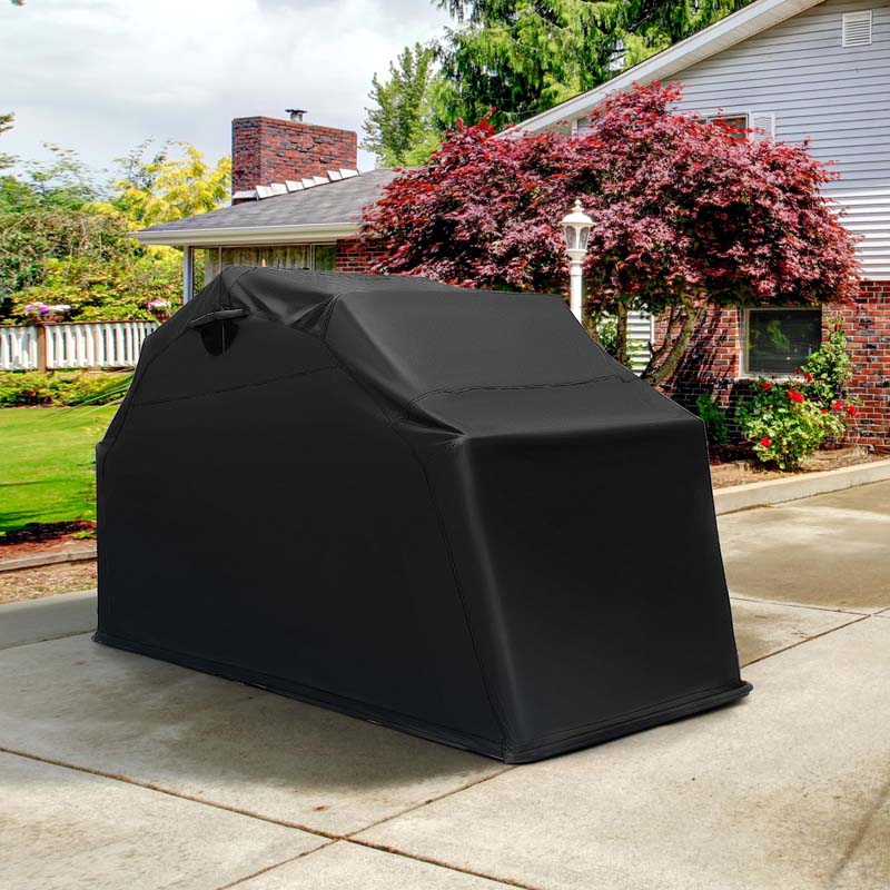 Heavy Duty Motorcycle Shed, Waterproof Motorbike Storage Garage Tent with 600D Oxford Fabric & Roll-up Mesh Ventilation Window, 136" x 54" x 75"