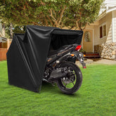Heavy Duty Motorcycle Shed, Waterproof Motorbike Storage Garage Tent with 600D Oxford Fabric & Roll-up Mesh Ventilation Window, 136" x 54" x 75"