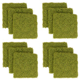 12Pcs Faux Green Moss Panels, 20" x 20" Artificial Grass Wall Panels with X-shaped Structure, Greenery Wall Backdrop for Backyard Porch