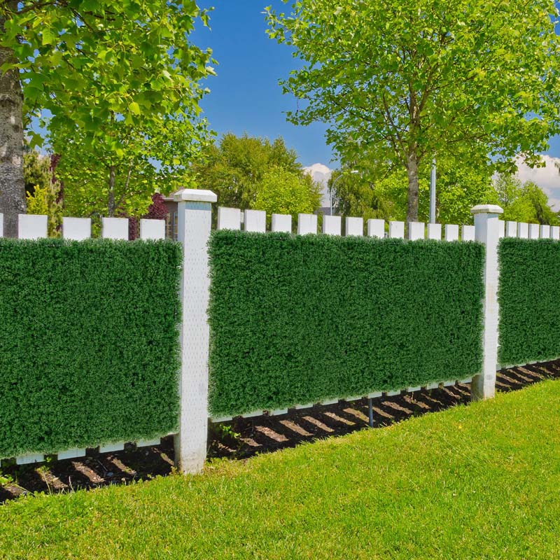 12Pcs Faux Green Moss Panels, 20" x 20" Artificial Grass Wall Panels with X-shaped Structure, Greenery Wall Backdrop for Backyard Porch