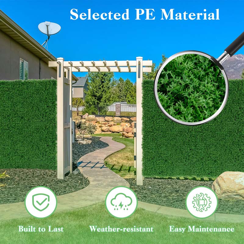 12Pcs Faux Green Moss Panels, 20" x 20" Artificial Grass Wall Panels with X-shaped Structure, Greenery Wall Backdrop for Backyard Porch