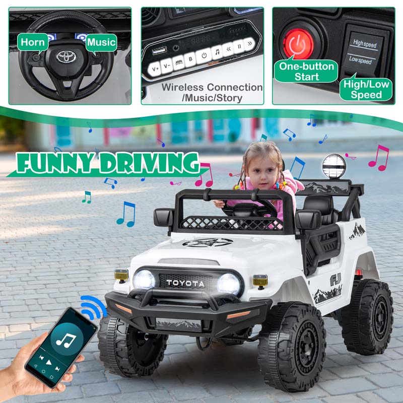 Licensed Toyota FJ Cruiser Kids Ride on Truck, 12V 7Ah Battery Powered Electric Toy Car w/Remote Control, Shock Suspension