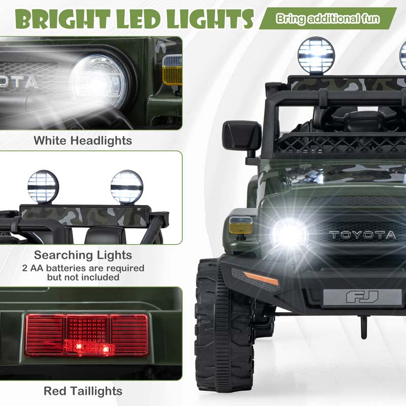 Licensed Toyota FJ Cruiser Kids Ride on Truck, 12V 7Ah Battery Powered Electric Toy Car w/Remote Control, Shock Suspension