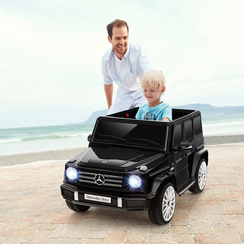 Licensed Mercedes Benz G500 Kids Ride On Car Truck with Rocking Mode, 12V Battery Powered 4WD G Wagon Electric Toy Vehicle