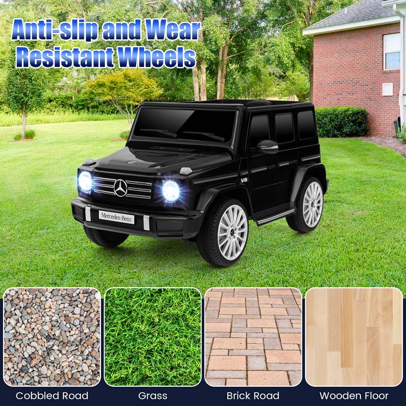 Licensed Mercedes Benz G500 Kids Ride On Car Truck with Rocking Mode, 12V Battery Powered 4WD G Wagon Electric Toy Vehicle