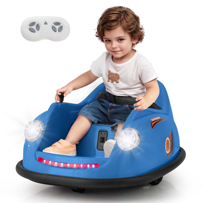 12V Electric Kids Ride on Bumper Car with Remote Control, 360° Spin & LED Lights, Battery Powered Baby Bumping Toy Car for Toddlers Ages 2-5